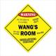 SignMission X-Wangs Room 12 x 12 in. Crossing Zone Xing Room Sign - Wangs