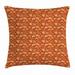 Orange Throw Pillow Cushion Cover Retro Style Pattern with Paisley and Flowers Stylized Ornate Leave Figures Decorative Square Accent Pillow Case 24 X 24 Inches Redwood Orange Cream by Ambesonne