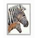 Stupell Industries Zebra Family Portrait Black Brown Animal Watercolor Painting Framed Wall Art by Jennifer Redstreake