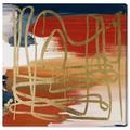 Wynwood Studio Crossing The Line Fall Abstract Wall Art Canvas Print - Gold Red 30 x 30