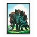 The Kids Room by Stupell Dinosaur Field Green Blue Kids Nursery Painting Framed Wall Art by The Saturday Evening Post