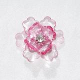 Flower Lotus Crystal Shredded Edge 1-3/4-inch 6-Piece Light Pink