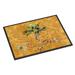 Carolines Treasures 8709MAT Welcome Palm Tree on Gold Indoor or Outdoor Mat 18x27 27 L x 18 W multicolor