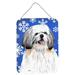 Carolines Treasures SC9383DS1216 Shih Tzu Winter Snowflakes Holiday Wall or Door Hanging Prints 12x16 multicolor