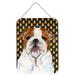 Carolines Treasures SS4277DS1216 Bulldog English Candy Corn Halloween Portrait Wall or Door Hanging Prints 12x16