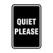 Signs ByLITA Portrait Round Quiet Please Sign (Black) - Medium