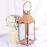 BalsaCircle 14 Rose Gold Metal Lantern Candle Holder Wedding Party Centerpieces Decorations