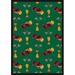 Start Your Engines Green 3 ft.10 in. x 5 ft.4 in. WearOn Nylon Machine Tufted- Cut Pile Just for Kids Rug