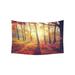 PHFZK Landscape Scenery Wall Art Home Decor Autumn Trees and Leaves at Sunset Tapestry Wall Hanging 60 X 40 Inches