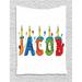 Jacob Tapestry Cartoon Colorful Festive Letters Spelling Male Name Surprise Birthday Party Kids Wall Hanging for Bedroom Living Room Dorm Decor 40W X 60L Inches Multicolor by Ambesonne