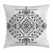 Mexican Decorations Throw Pillow Cushion Cover Ancient Maya with Prehistoric Geometric Form Triangles and Lines Print Decorative Square Accent Pillow Case 20 X 20 Inches Black White by Ambesonne