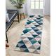 Well Woven Isometry Blue & Grey Modern Geometric Triangle Pattern 2 x 7 (2 x 7 3 Runner) Area Rug Soft Shed Free Easy to Clean Stain Resistant