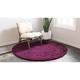 6 Eggplant Purple Solid Round Shag Area Throw Rug