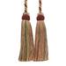 Imperial Collection Double Tassel Curtain and Drapery Tieback / Holdback 4 Tassel (10cm) 26 Spread (66cm) # ICT Cherry Grove Beige #4770 (Golden Beige Rust Red Olive Green) Sold Individually