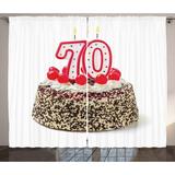 70th Birthday Curtains 2 Panels Set Birthday Cake with 70 Number Candles and Sprinkles Party Event Photo Image Window Drapes for Living Room Bedroom 108W X 96L Inches Multicolor by Ambesonne