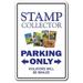 STAMP COLLECTOR Aluminum Sign parking stamps collection postage philatelist hobbie | Indoor/Outdoor | 24 Tall