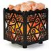 CRYSTAL DECOR Natural Himalayan Salt Lamp in Metal Basket with Dimmable Cord
