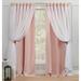 Exclusive Home Catarina Layered Solid Room Darkening Blackout and Sheer Hidden Tab/Rod Pocket Top Curtain Panel Pair 52 x84 Rose Blush Set of 2