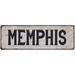 MEMPHIS Vintage Look Rustic Metal City State Sign 8 x 24 Matte Finish Metal 108240041127