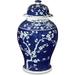 Temple Jar Plum Tree White Blue Colors May Vary Black Varying New Handmad LA-389