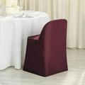 BalsaCircle 6 Burgundy Solid Polyester Folding Chair Covers Slipcovers