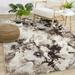 Charlotte Collection - Brown/ Cream Watercolor Flowers Area Rug Cream/Brown/Beige/Taupe 7 10 x 10 6 8 x 10 Bohemian & Eclectic Modern &