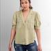 Free People Tops | Free People Safari Babe Button Down Short Sleeve | Color: Green | Size: S