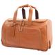 Large Size Genuine Leather Wheeled Holdall Weekend Overnight Travel Duffle Bag HLG641 Tan