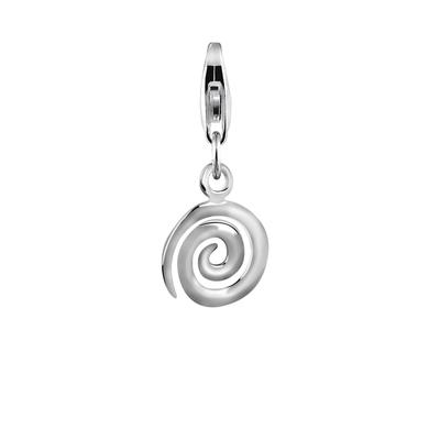 Nenalina - Spirale Swirl Geo Kreis Charm 925 Silber Charms & Kettenanhänger 1 ct Damen