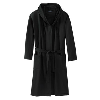 Men's Big & Tall Fleece Robe by KingSize in Black (Size XL/2XL)