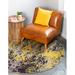 Gray/Indigo 72 x 0.5 in Area Rug - Langley Street® Eddins Abstract Yellow/Gray/Purple Area Rug Polypropylene | 72 W x 0.5 D in | Wayfair