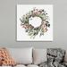 The Holiday Aisle® Holly Farmhouse Wreath II by Emma Caroline - Painting Print on Canvas in White | 36 H x 36 W x 1.25 D in | Wayfair