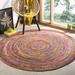 Red/Multi Round 5' Area Rug - Langley Street® Herzig Multicolor Area Rug 60.0 x 0.25 in blue/brown/gray/green/indigo/navy/orange/pink/red/yellow/Jute & Sisal | Wayfair