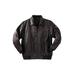 Men's Big & Tall Embossed Leather Bomber Jacket by KingSize in Brown (Size 7XL)