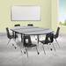 Flash Furniture Goddard Mobile 76" Oval Wave Flexible Laminate Activity Table Set w/ 16" Student Stack Chairs Laminate/Metal | 30 H in | Wayfair