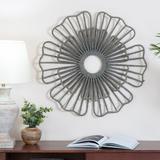 Dakota Fields Harkins Jute Lotus Wall Art Metal in Brown/Gray/White | 29 H x 29 W x 3 D in | Wayfair 0C73CF7C51F746E7974DD371D453DC3F