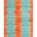 Green/Orange 0.35 in Indoor Area Rug - Ebern Designs Arapaho Abstract Orange/Sky Green Area Rug Polyester/Wool | 0.35 D in | Wayfair