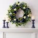 The Holiday Aisle® Magnolia Leaves, Pinecones & Ornaments Silk Wreath Silk in Gray/Yellow | 30 H x 30 W x 6 D in | Wayfair