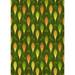Green/Yellow 84 x 0.35 in Indoor Area Rug - East Urban Home Patterned 3828 Yellow Area Rug Wool | 84 W x 0.35 D in | Wayfair