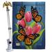 Breeze Decor Monarch Butterflies 2-Sided Polyester 40 x 28 Flag Set in Blue/Red | 40 H x 28 W x 4 D in | Wayfair BD-BG-HS-104078-IP-BO-02-D-US12-BD