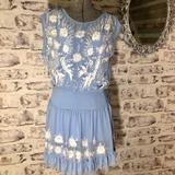 Free People Dresses | Free People Light Blue Embroidered Dress | Color: Blue/White | Size: S