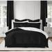 Wade Logan® Alfie-Craig Twill Cotton Coverlet Set Polyester/Polyfill/Cotton Percale in Black | Full/Double Coverlet + 2 Shams | Wayfair