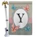 Breeze Decor Butterflies Initial 2-Sided Polyester 40 x 28 Flag Set in Gray | 40 H x 28 W x 4 D in | Wayfair BD-BG-HS-130155-IP-BO-02-D-US14-BD