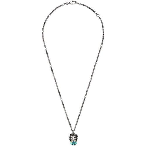Gucci Löwenkopf Halskette mit Kristall