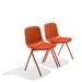 Poppin Key 19.5"W Stackable Polyester Seat Waiting Room Chair w/ Metal Frame Metal in Orange/Red | 30.25 H x 19.5 W x 19.5 D in | Wayfair 107275