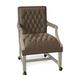 Armchair - Fairfield Chair Wayne 23.5" Wide Tufted Armchair Wood in White/Brown | 35 H x 23.5 W x 26.5 D in | Wayfair