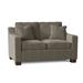 Latitude Run® Aceyon 56" Square Arm Loveseat w/ Reversible Cushions Wood/Polyester in Black/Blue/Brown | 35 H x 56 W x 38 D in | Wayfair