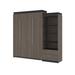 Orion Queen Murphy Bed and Shelving Unit with Drawers (95W) in bark gray & graphite - Bestar 116883-000047