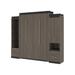Orion 104W Queen Murphy Bed and Narrow Storage Solutions with Drawers (105W) in bark gray & graphite - Bestar 116872-000047