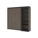 Orion Full Murphy Bed with Shelving Unit (89W) in bark gray & graphite - Bestar 116892-000047